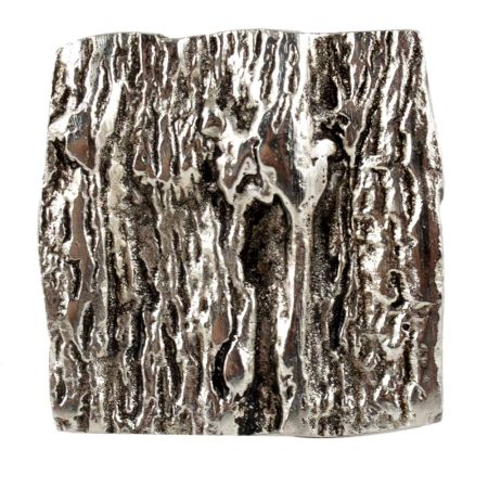 Square Bark Shape Antique Silver Aluminium Dresser Knob